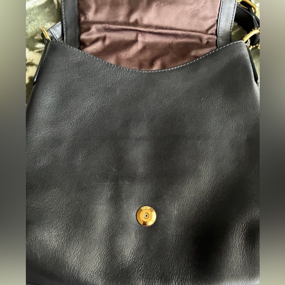 Coach Black Leather Crossbody with Gold-Tone Buckle - Picture 14 of 16